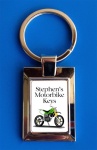 Personalised Green Sports Motorbike Keyring